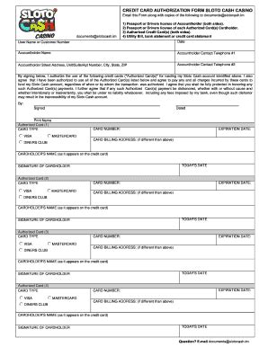 slotocash authorization form